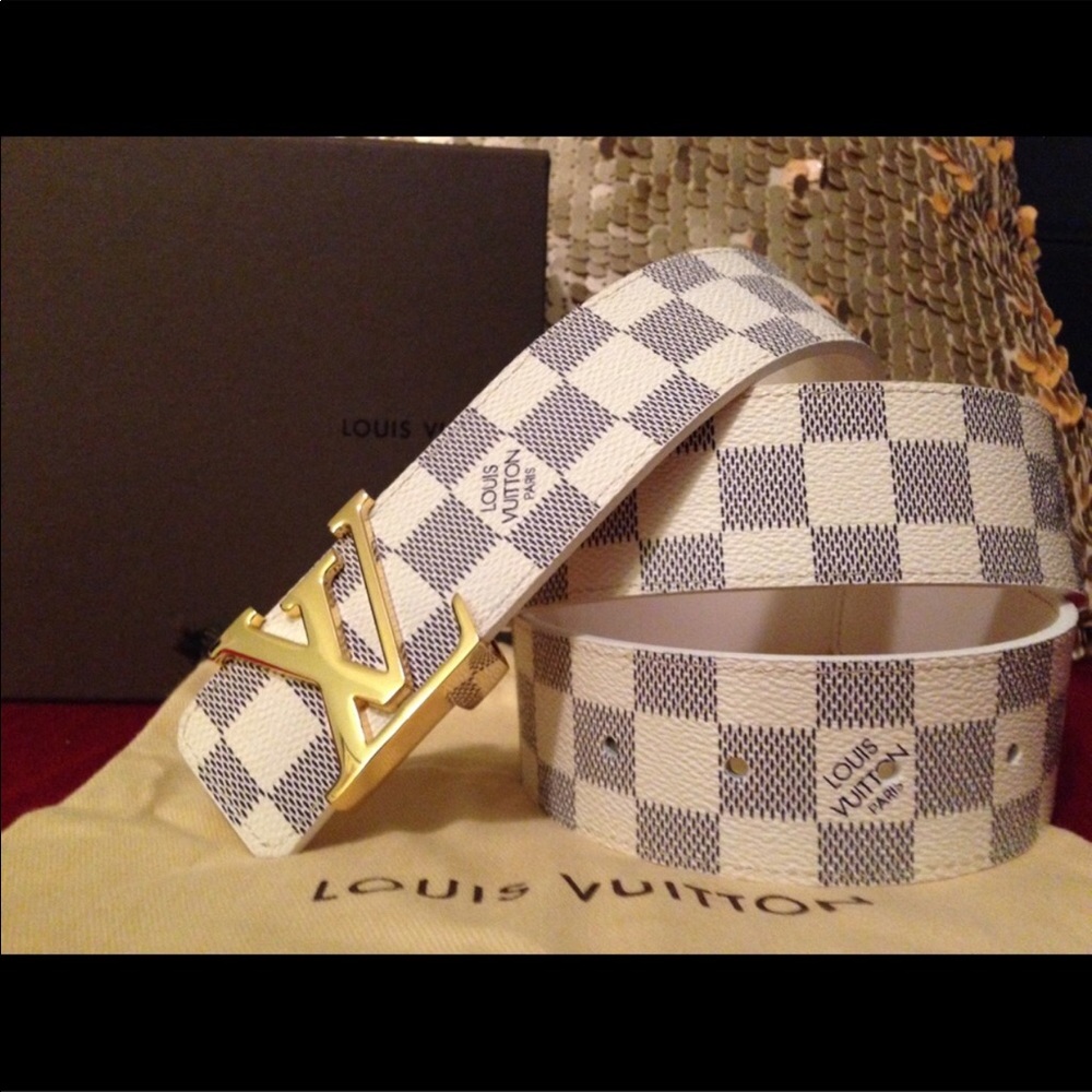 White Louis Vuitton Belt